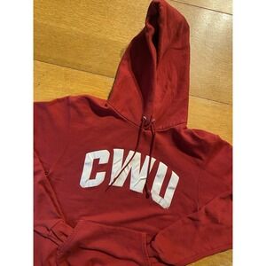 Central Washington Wildcats‎ Champion Hoodie S Red CWU Embroidered Logo 50/50